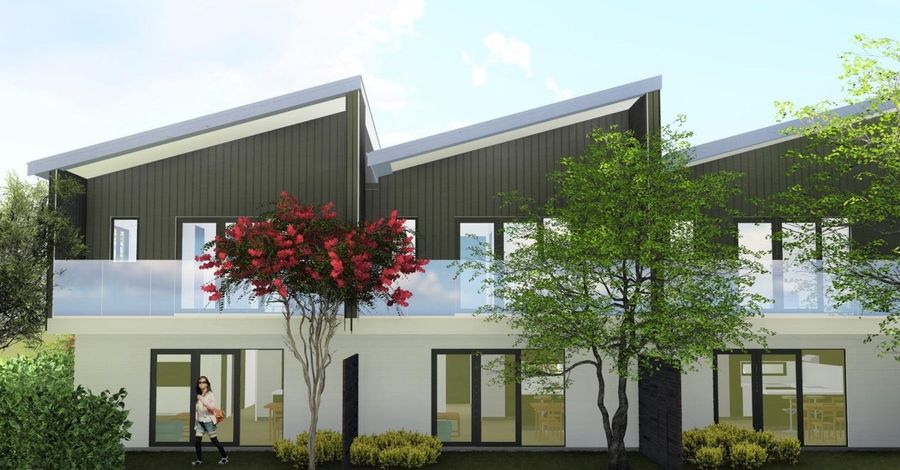 Architectural render of an apartment development